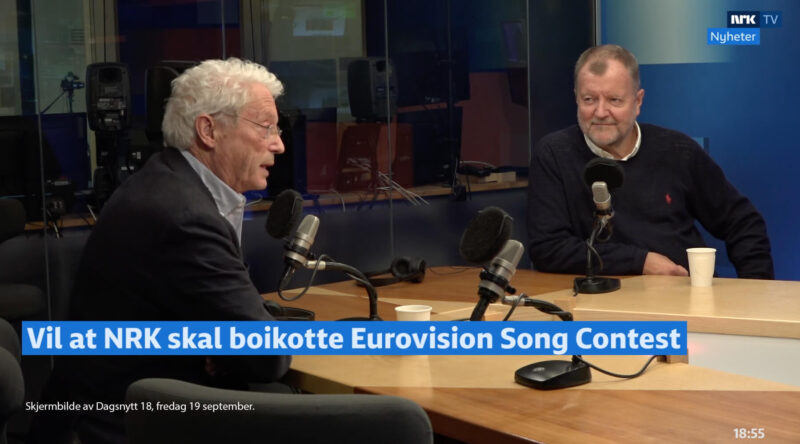 Bilde av Christian Borch i Dagsnytt 18 fordi han ønsker at NRK skal boikotte MGP